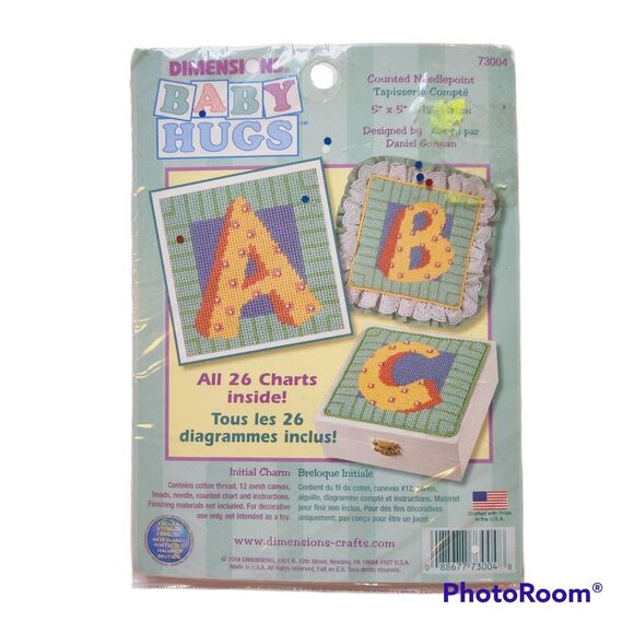 Dimensions INITIAL CHARM BABY HUGS Needlepoint Kit #73004 NEW Sealed - Picture 1 of 5